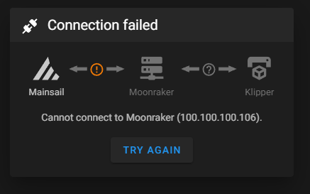 moonraker not connected